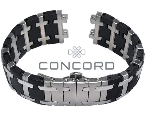 Replacement Steel & Black Bracelet for Concord Saratoga 14.C2.1894.1