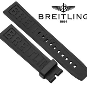 20mm Breitling Black Rubber Replacement Watch Band - SWISS MADE (2)
