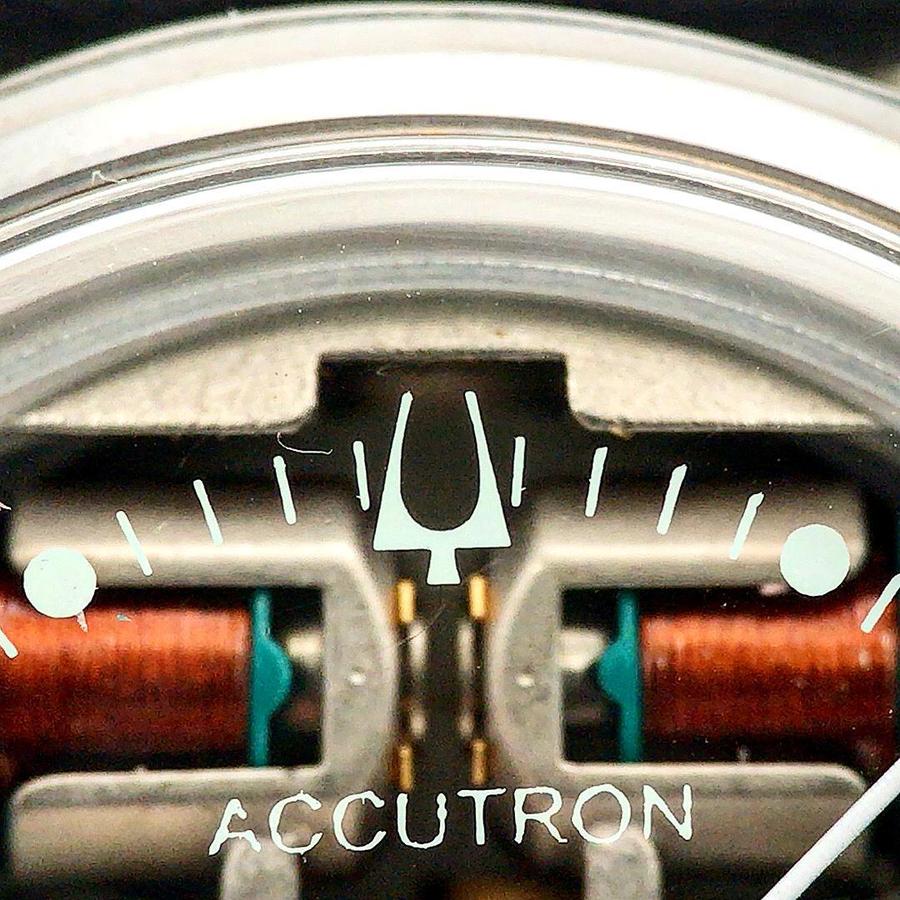 Bulova accutron watch face closeup