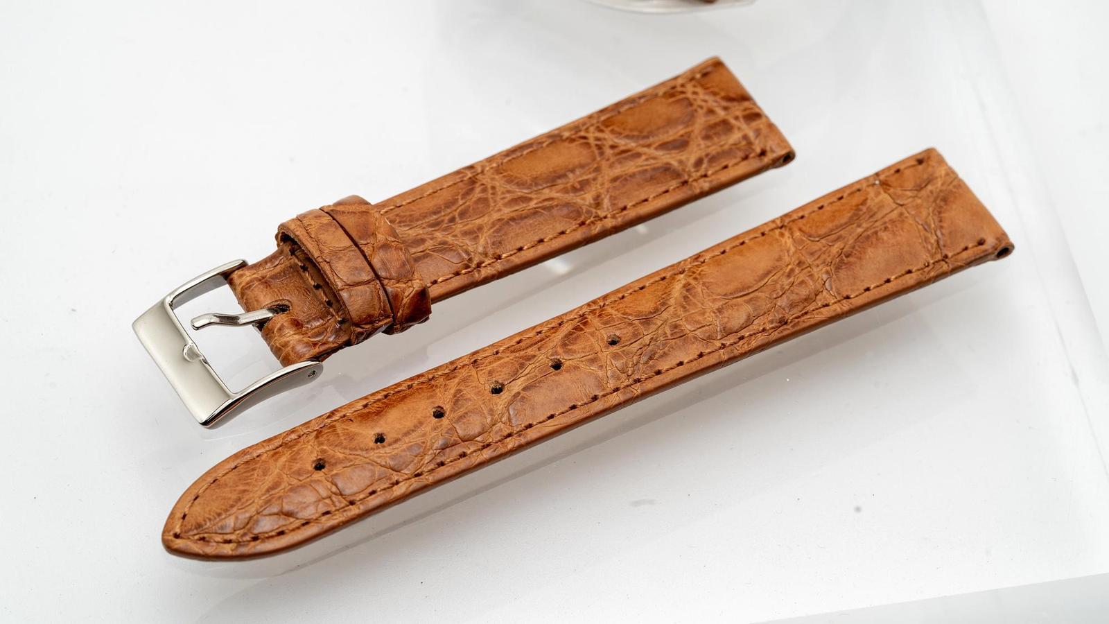 Brown Crocodile watch band replacement genuine strap