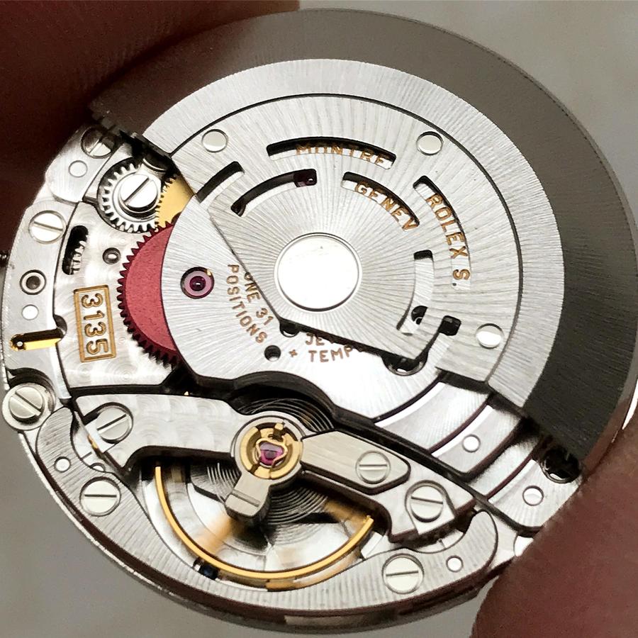 Rolex 3135 during repair at Manhattan Time Service watchmaking