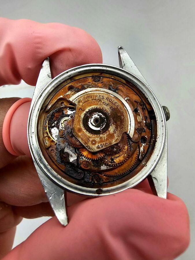 Rusted Rolex watch