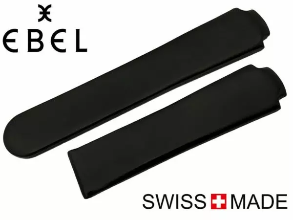 Authentic Black Satin Leather Strap for Ebel Beluga Manchette