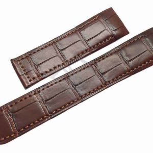 Replacement Brown Crocodile watch band -for Ebel Classic Wave Senior Chrono