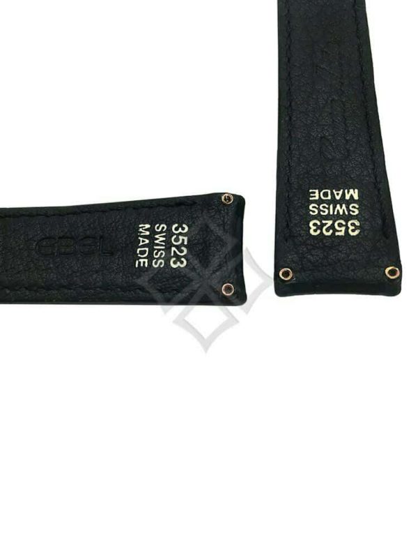 Replacement Black Alligator Skin Watch Band for Gents Ebel 1911 - Image 4