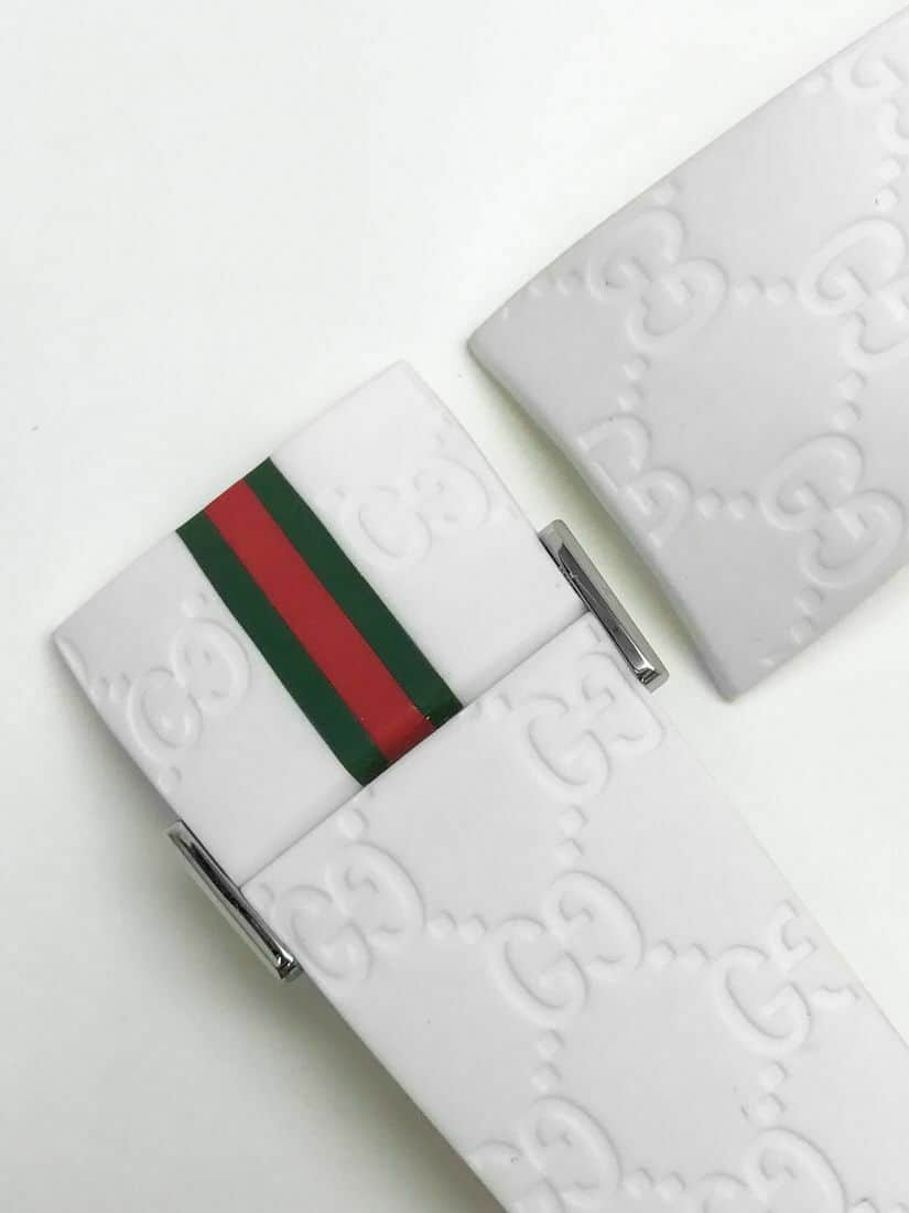Oude man draai compromis Authentic Gucci I-Gucci 114 Replacement White Rubber Band with Red & Green  Gucci - Manhattan Time Service - Watch Repair